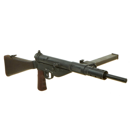 Original British WWII Sten Mk II/V Display Submachine Gun with Magazine - Serial B0350393 Original Items