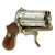 Original French 7mm Pinfire Engraved Pocket Pepperbox Revolver in Leather Case Named to Miss Bessie Colvin of El Paso, Texas - circa 1875-1885 Original Items
