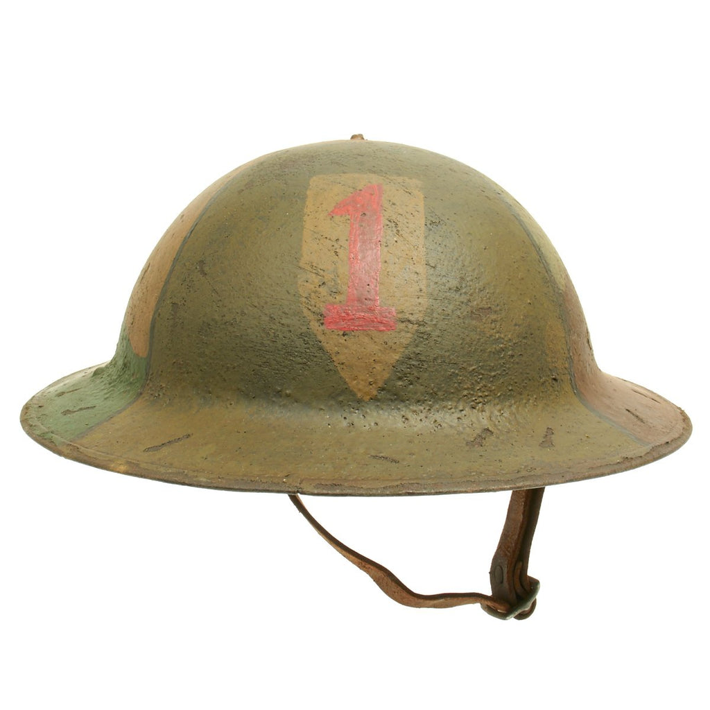 big red one football helmet Original U.S. WWI M1917 Refurbished Helmet of the 1st Infantry Division