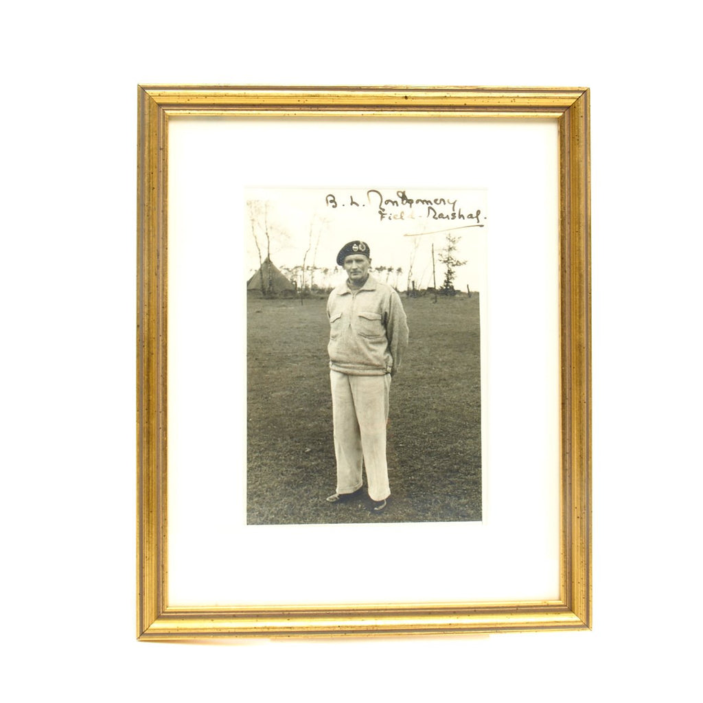 Original British WWII Signed and Framed Photograph of Field Marshal Bernard Montgomery Original Items