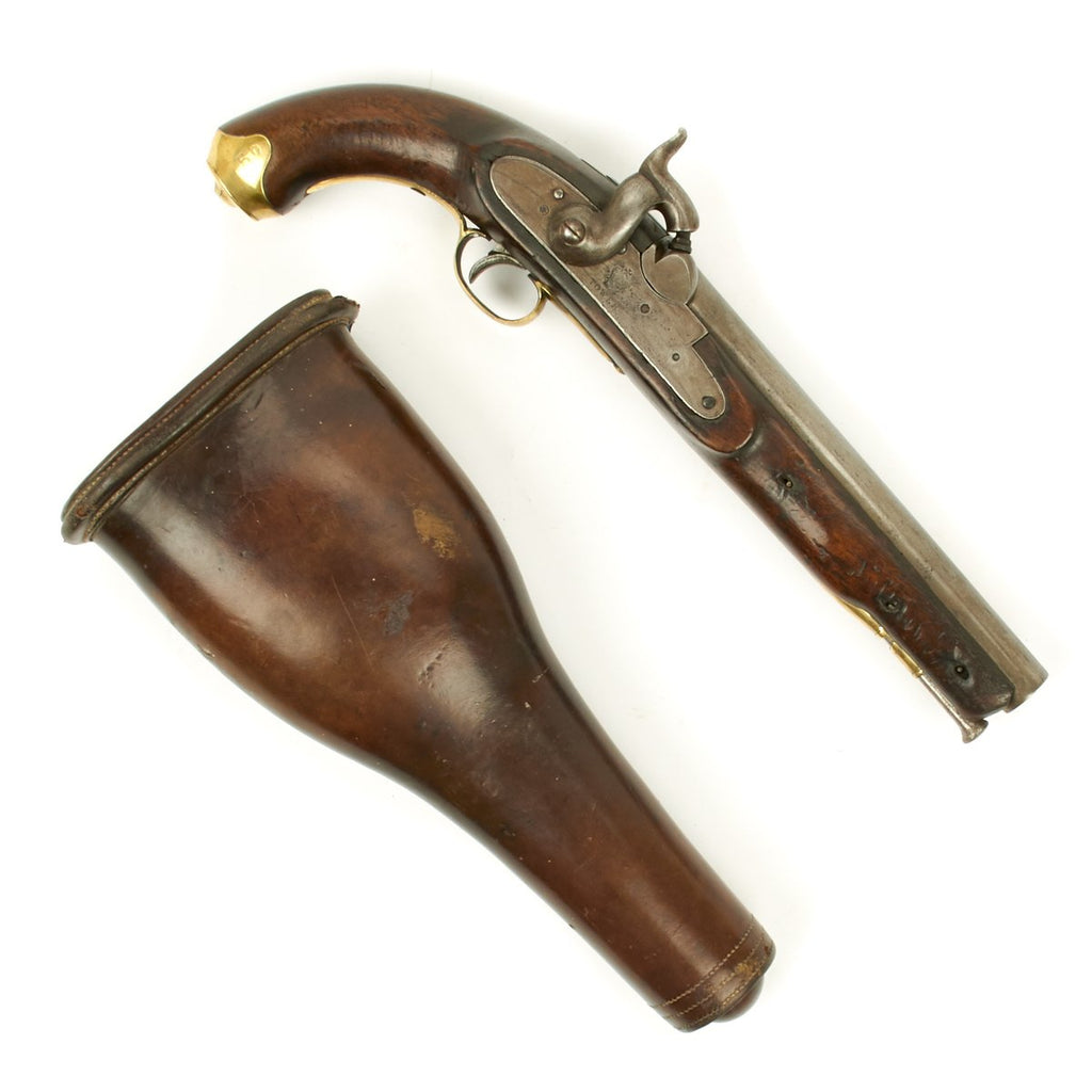 Original British Tower-Marked Police Percussion Horse Pistol in Saddle Holster circa 1835-40 Original Items