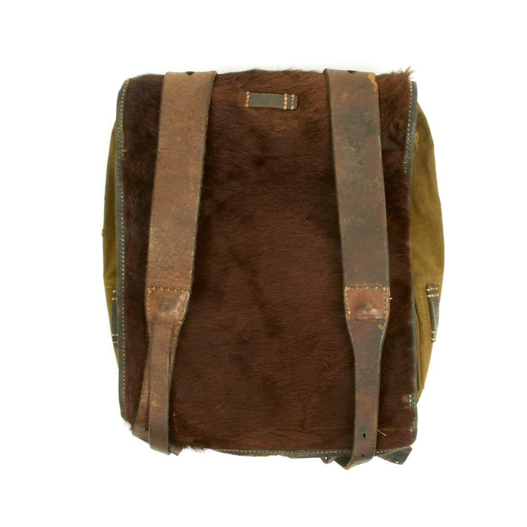 Original German WWII Tornister 34 Cowhide Backpack with Shoulder Straps - Dated 1940 Original Items