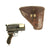Original Japanese WWII Imperial Navy Three Barrel Flare Signal Pistol with Leather Holster Original Items