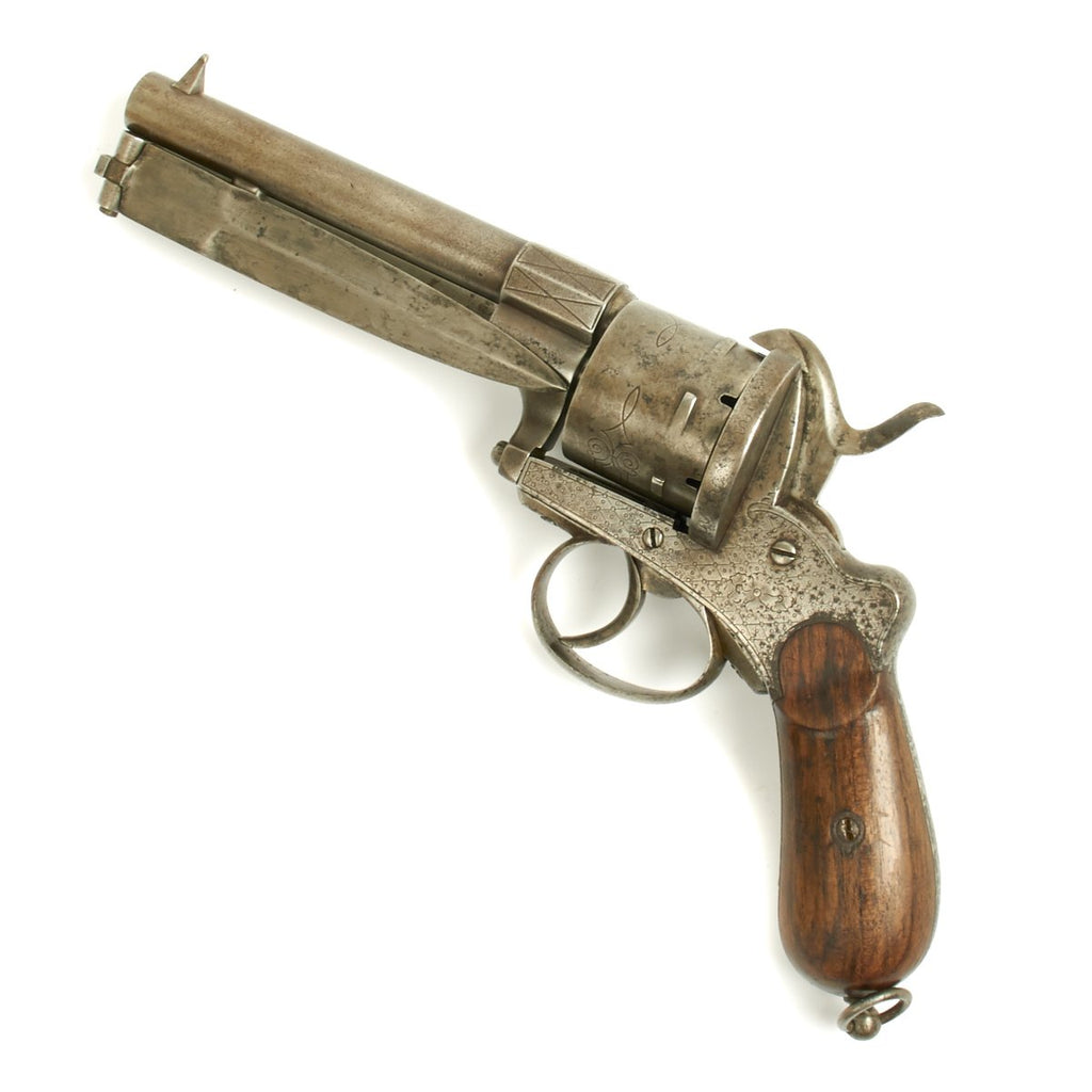 Original French 11mm Engraved Pinfire Revolver Fitted with Folding Bay ...