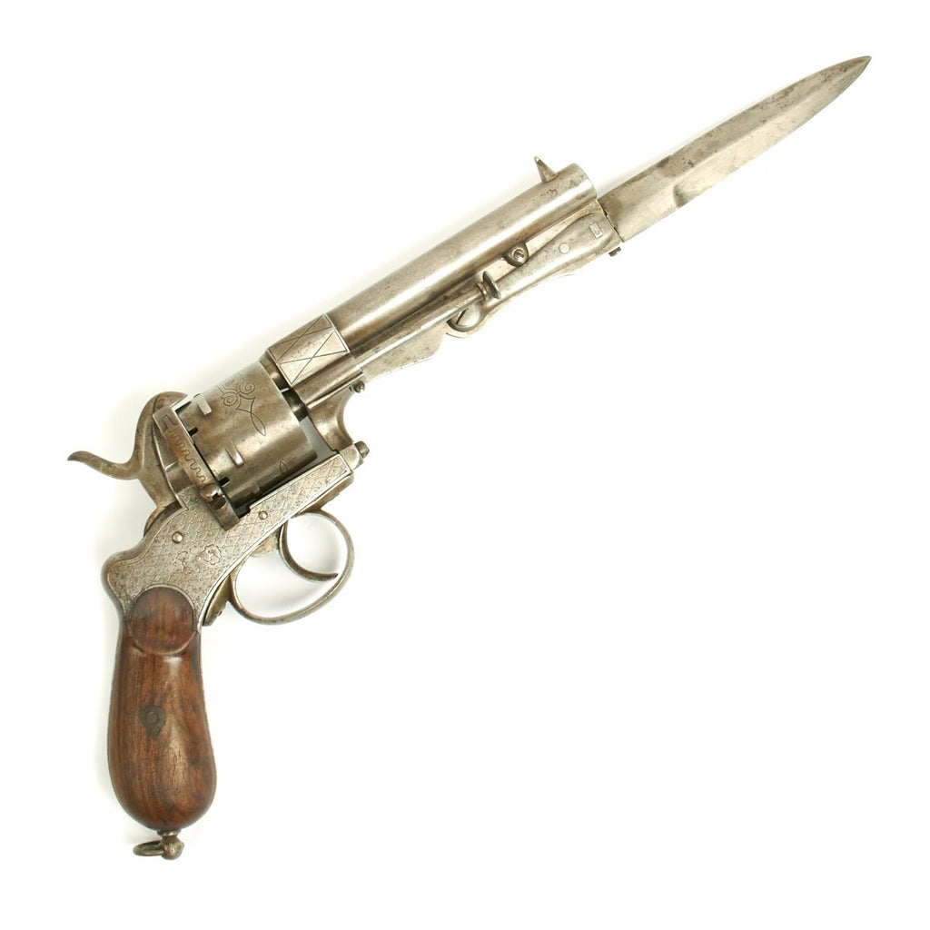 Original French 11mm Engraved Pinfire Revolver Fitted with Folding Bay ...