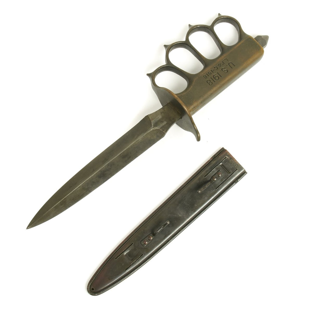 Original U.S. WWI Model 1918 Mark I Trench Knife by L.F. & C - Near Mint Condition Original Items