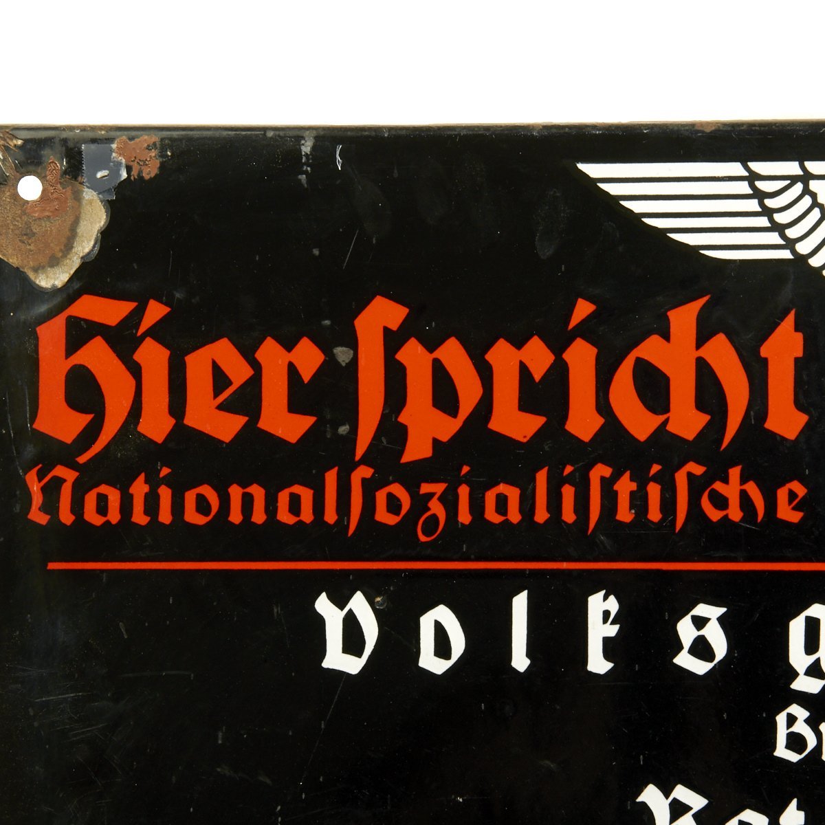 Original German WWII Emailleschild der NSDAP Enamel Public Announcement ...