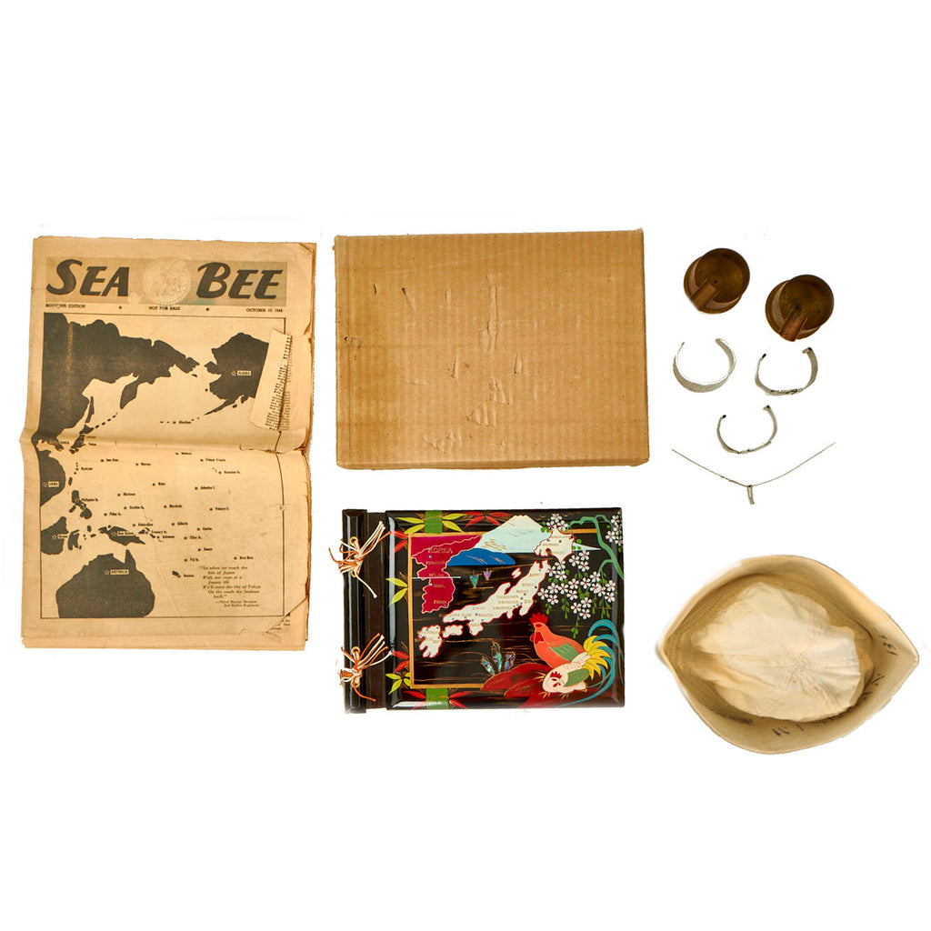 Original U.S. WWII US Navy Seabee Occupation Era Marshall Islands Send Back Lot - 9 Items Original Items