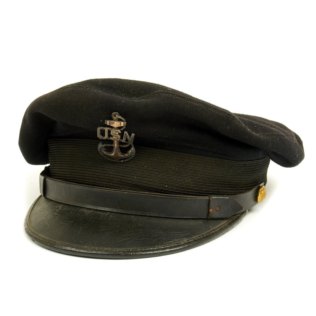 Original WWII Navy Chief Petty Officer CPO Visor Hat