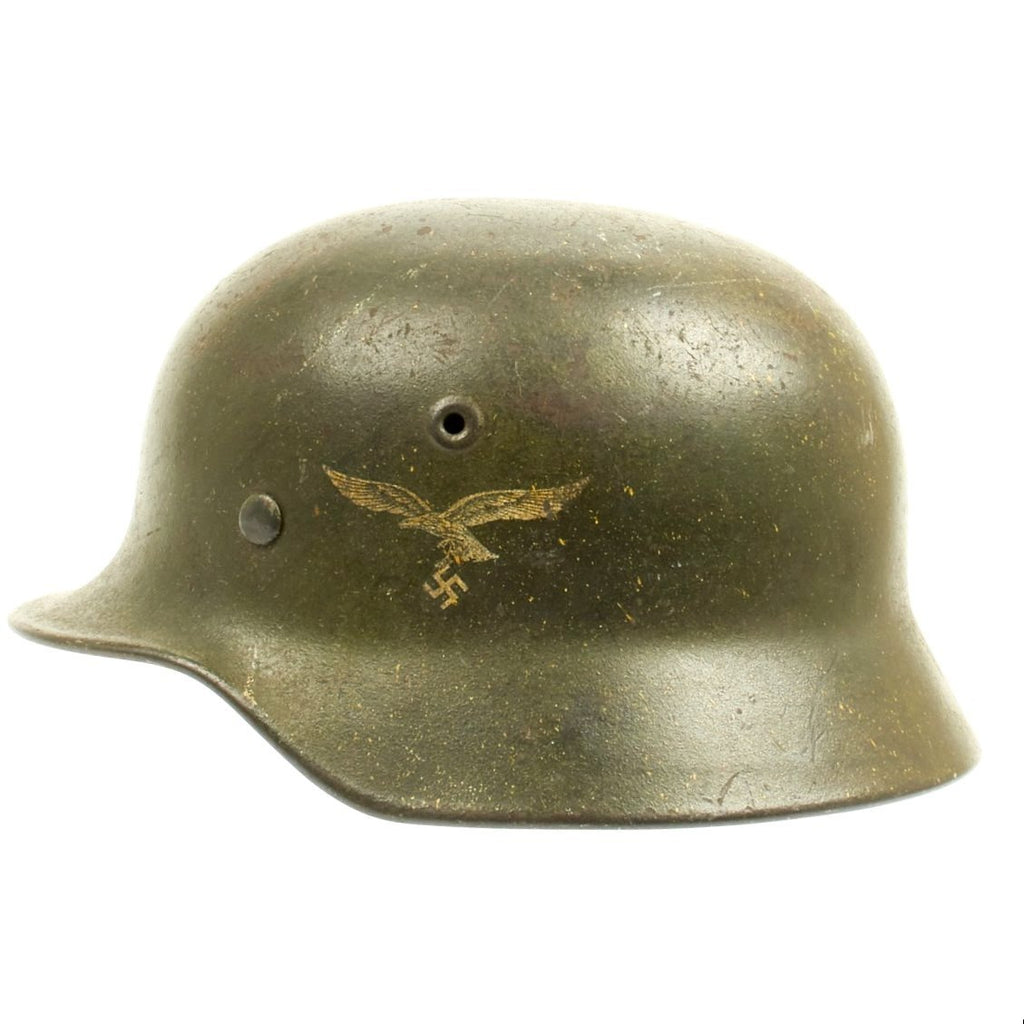 Original German WWII Subtle Normandy Camouflage M40 Luftwaffe Singel Decal Helmet - Q64 Original Items