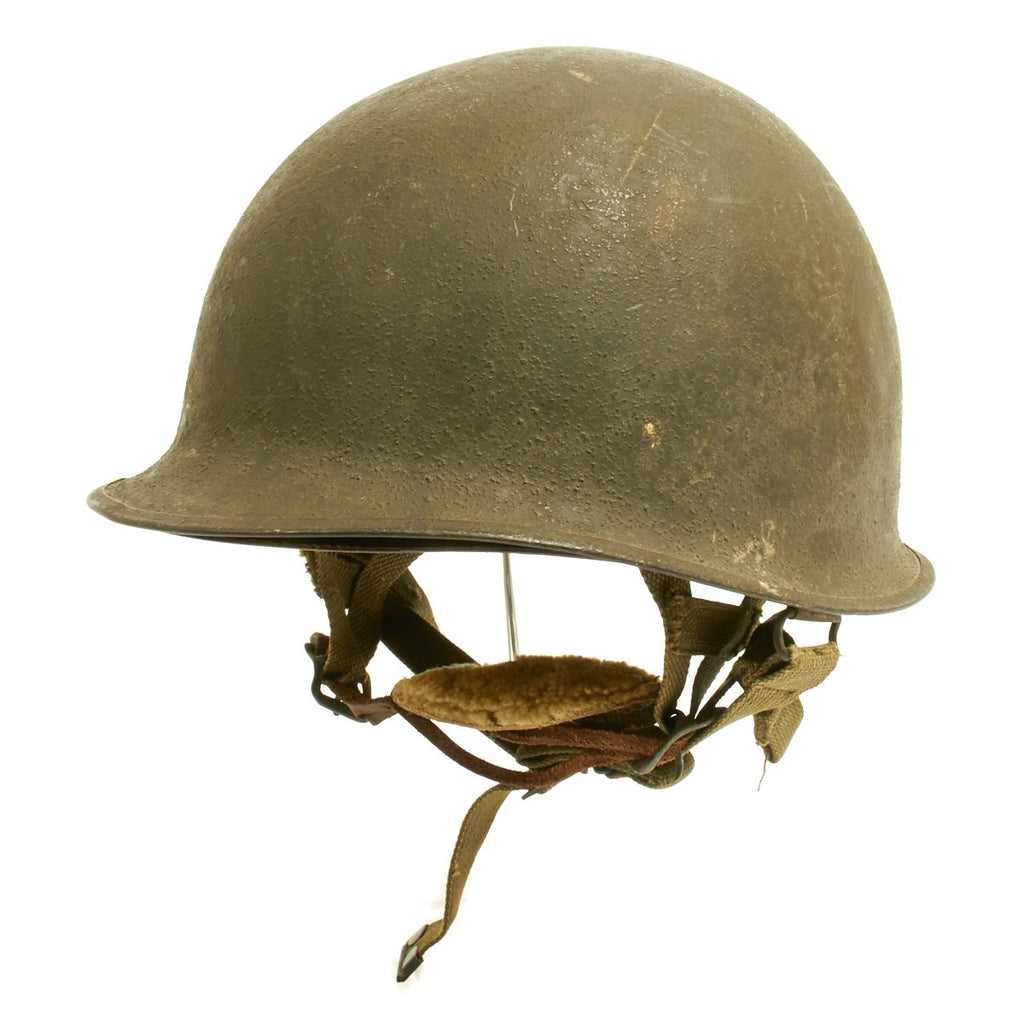 Original U.S. WWII M1 Paratrooper Helmet with Westinghouse Jump Liner Original Items