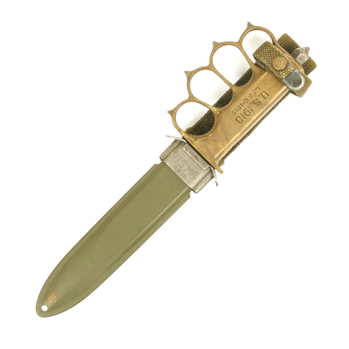 U.S. 1918 Brass Knuckle Bolo Trench Knife