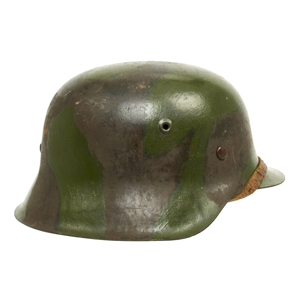 Original German WWII Camouflage M42 Helmet - hkp 66 Original Items