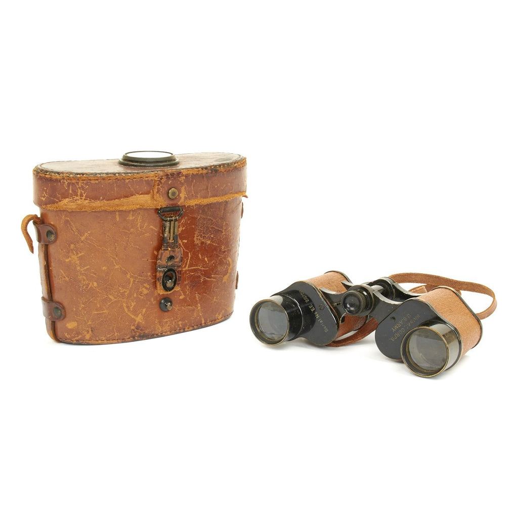 Original U.S. WWI Army Signal Corps Binoculars by Bausch & Lomb with Compass Equipped Leather Case Original Items