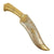 Original 19th Century Persian Gold-Inlaid Bichuwa Damascus Steel Forked Dagger with Scabbard Original Items