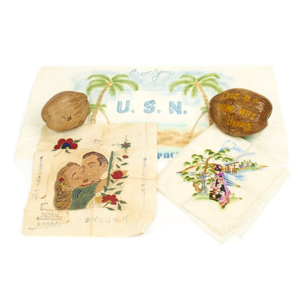 Original U.S. WWII USN Marshall Islands Sweet Heart Bring Back Set Original Items