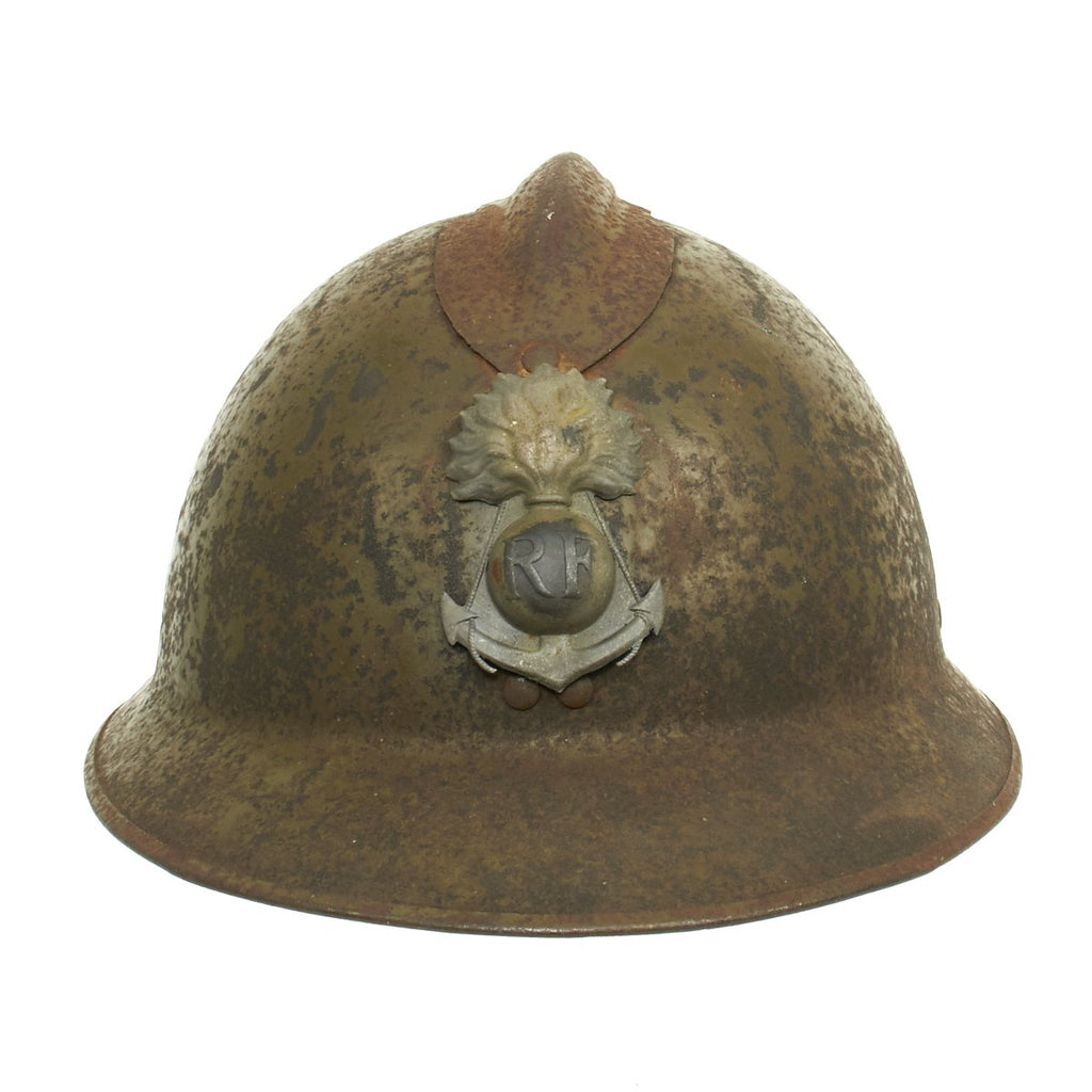 Original French WWII Colonial Troops Model 1926 Adrian Helmet Original Items