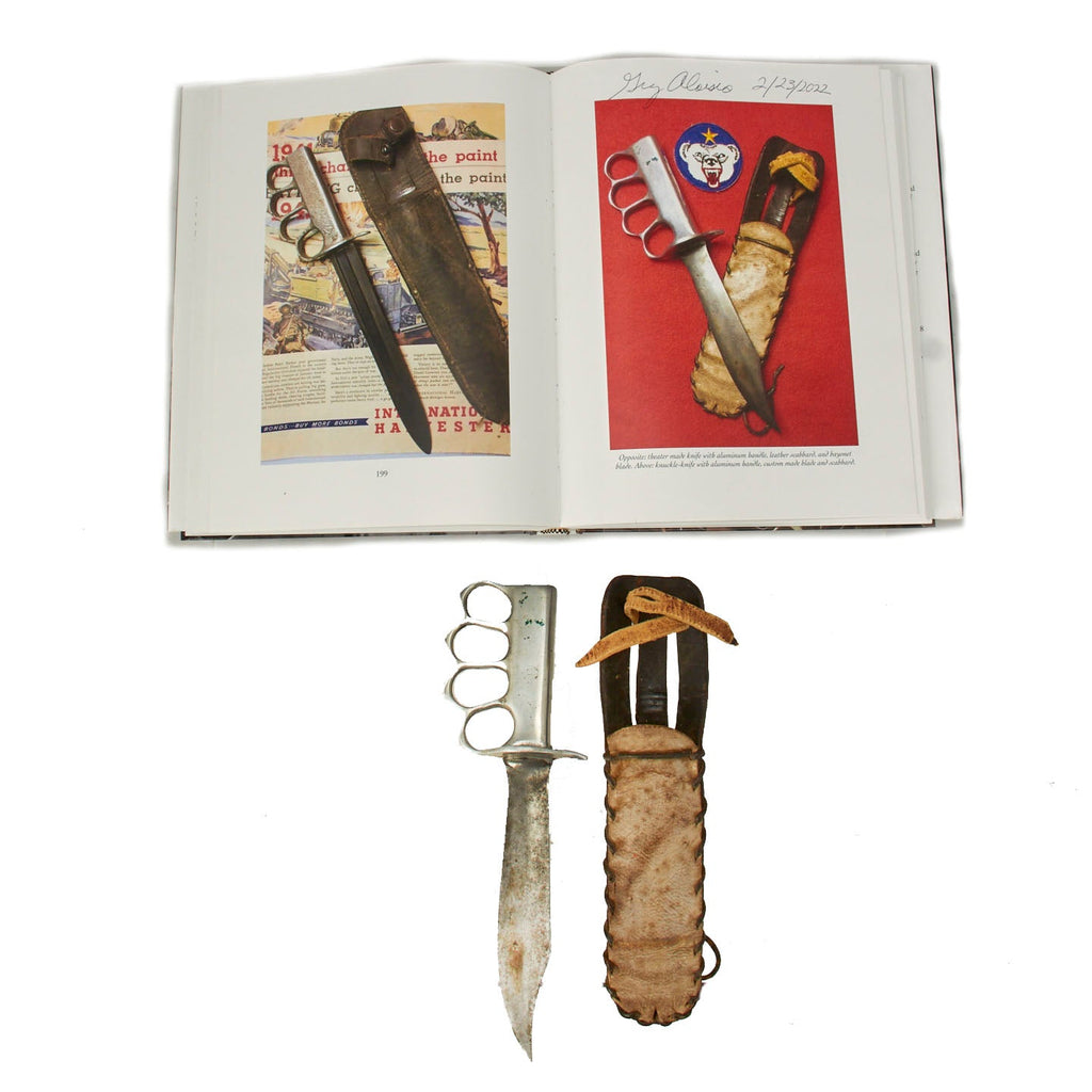 Original U.S. WWII Custom M-1918 Style Knuckle Duster Fighting Knife-Published in Reference Book Signed By Author - Page 200 Original Items