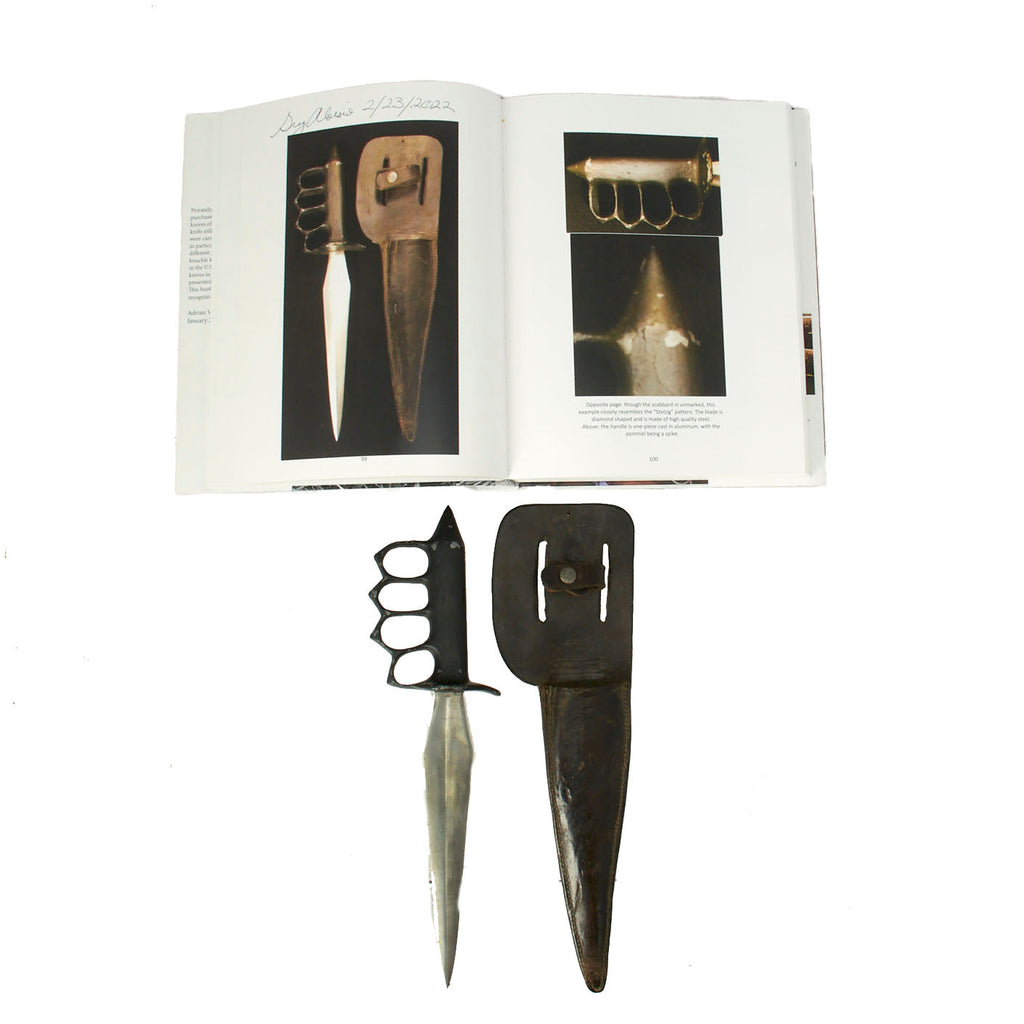 Original U.S. WWII Stelzig Saddlery Co Pattern Knuckle Duster Fighting Knife As Seen in Book “Knuckle Knives of the Second World War” Page 299 - Signed By Author Original Items