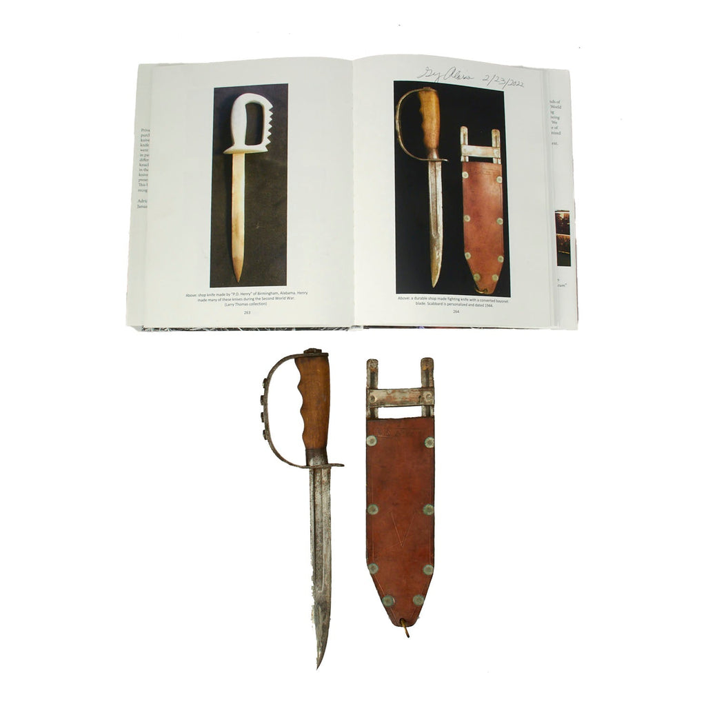 Original U.S. WWII Custom Knuckle Duster Fighting Knife As Seen in Book Signed By Author - Page 264 Original Items