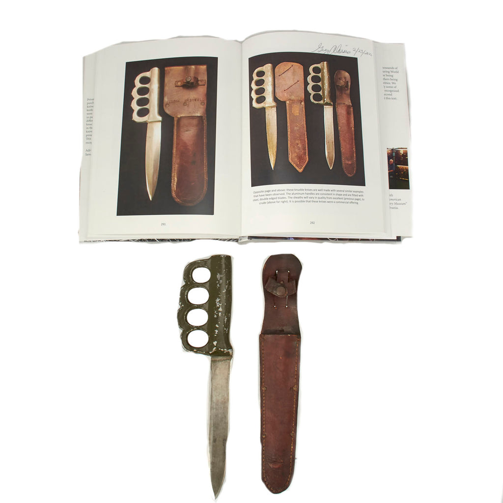 Original U.S. WWII Custom Knuckle Duster Fighting Knife As Seen in Book Signed By Author - Page 292 Original Items
