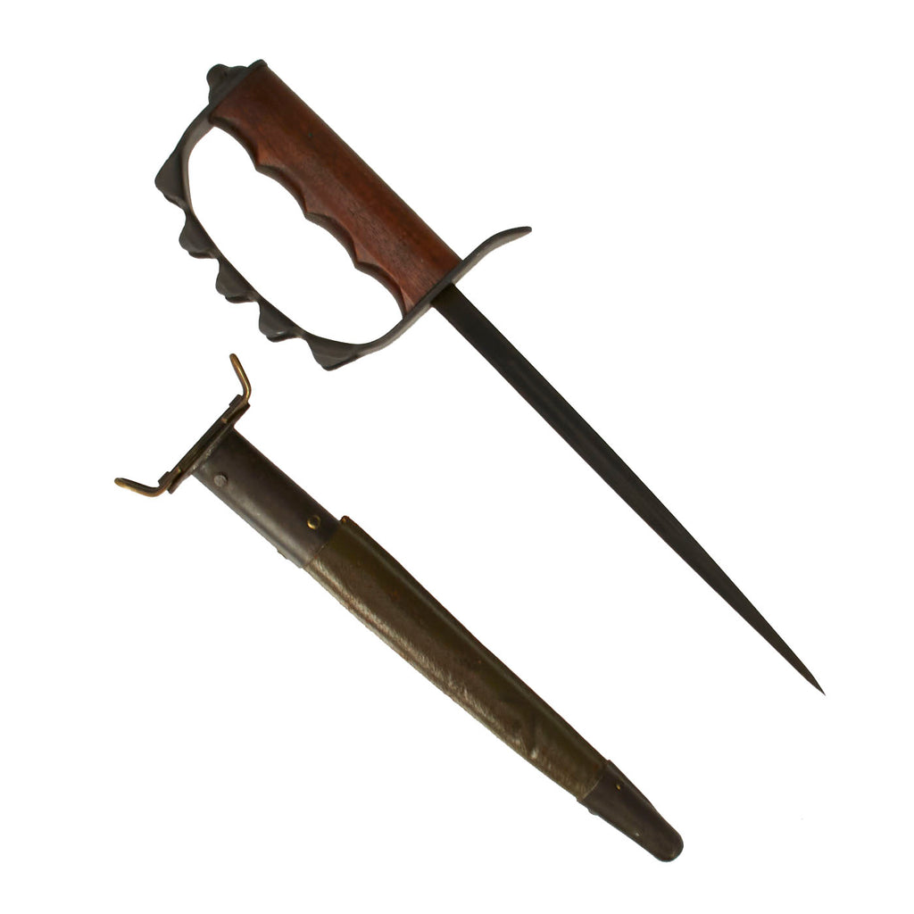 Original U.S. WWI M1917 Trench Knife by American Cutlery Company with Scabbard by Jewell dated 1918 Original Items