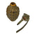 Original U.S. WWII MkII Green Overpainted Yellow Early War High Explosive Pineapple Grenade - Inert Original Items