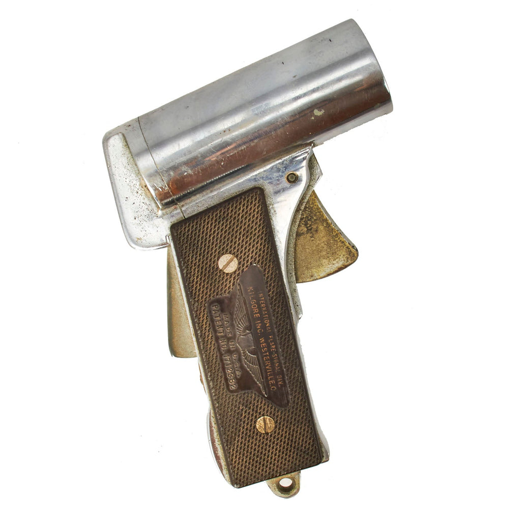Original U.S. WWII Nickel Plated Brass M2 Pyrotechnic Pistol by Killgore Inc. - Serial K1426 Original Items