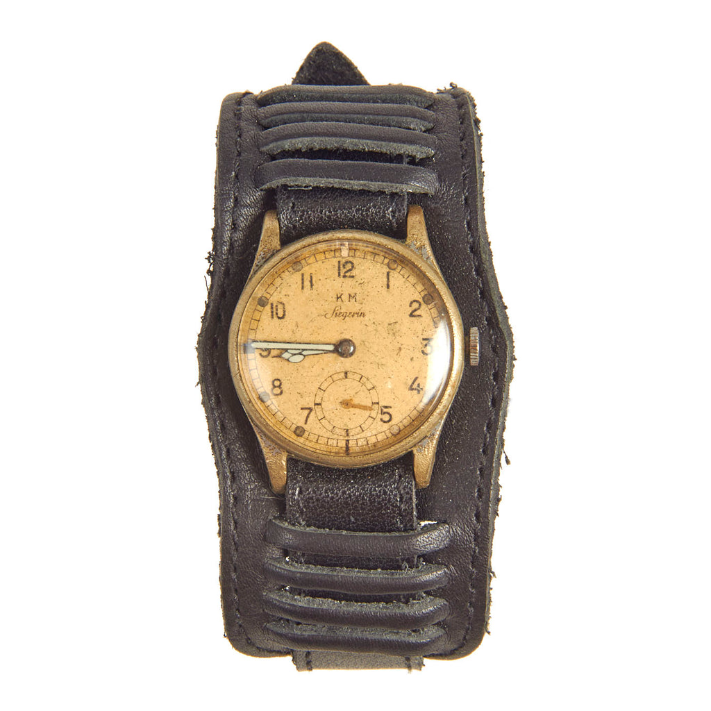 Original German WWII Kriegsmarine K.M. Wrist Watch by Siegerin - Fully Functional Original Items