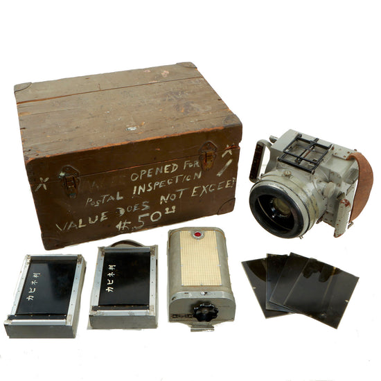 Original Japan WWII Imperial Japanese Type 96 Small Aerial Camera by Rokuoh-sha in Case with Negatives Original Items