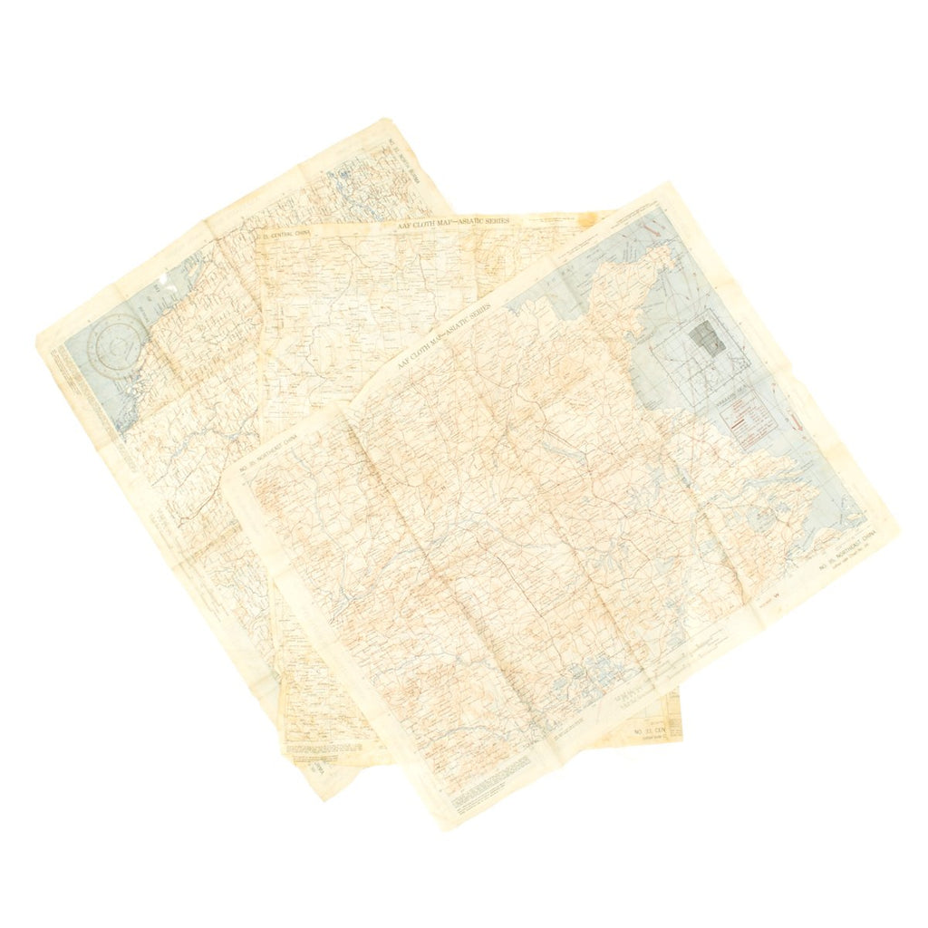 Original U.S. WWII Army Air Force Silk Escape Maps - Asiatic Series No 30-35 - Dated 1943-44 Original Items