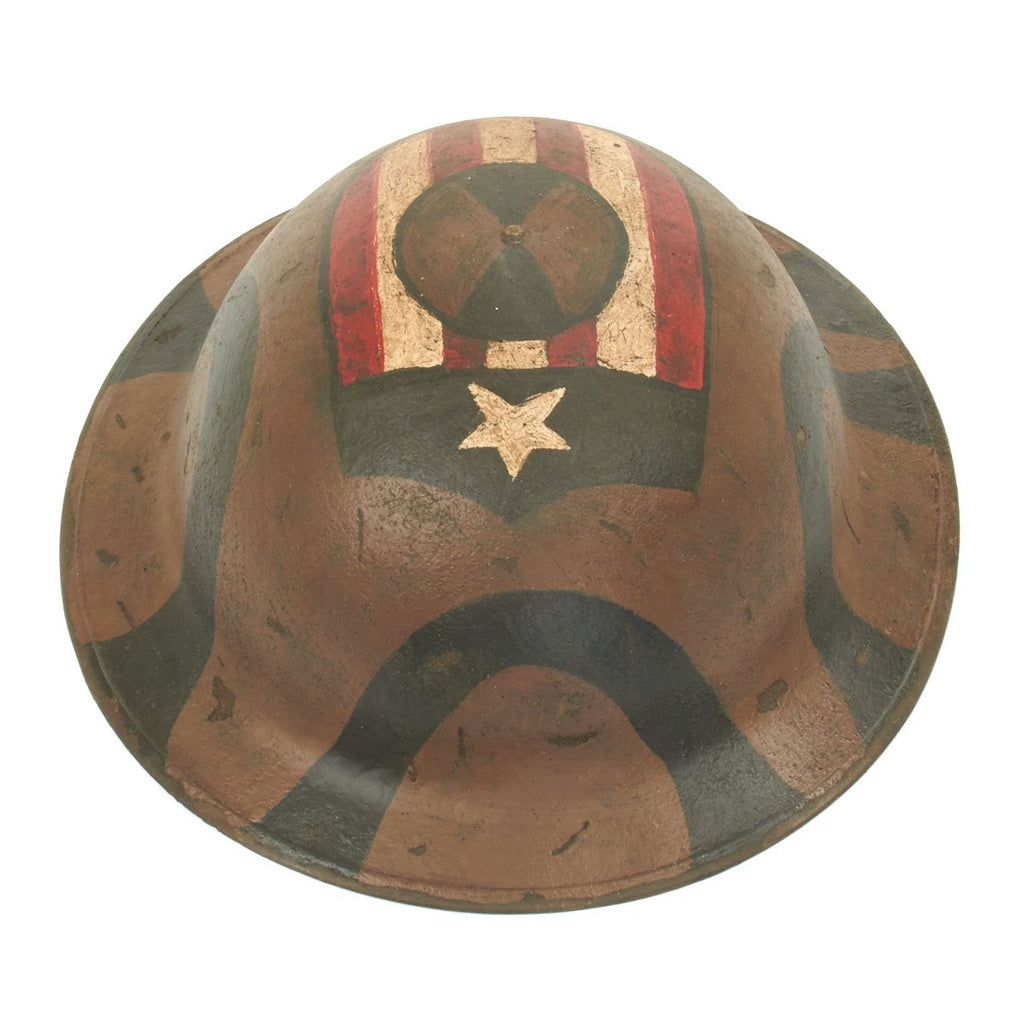 Original U.S. WWI M1917 Refurbished Doughboy Helmet of the 7th Infantry Division Original Items