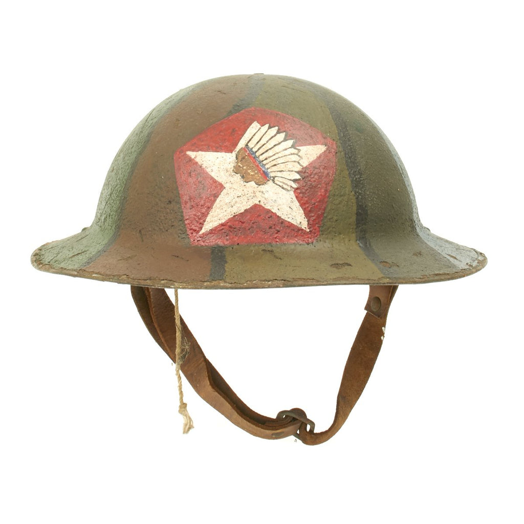 Original U.S. WWI M1917 Refurbished Doughboy Helmet of the 2nd Infantry Division Original Items