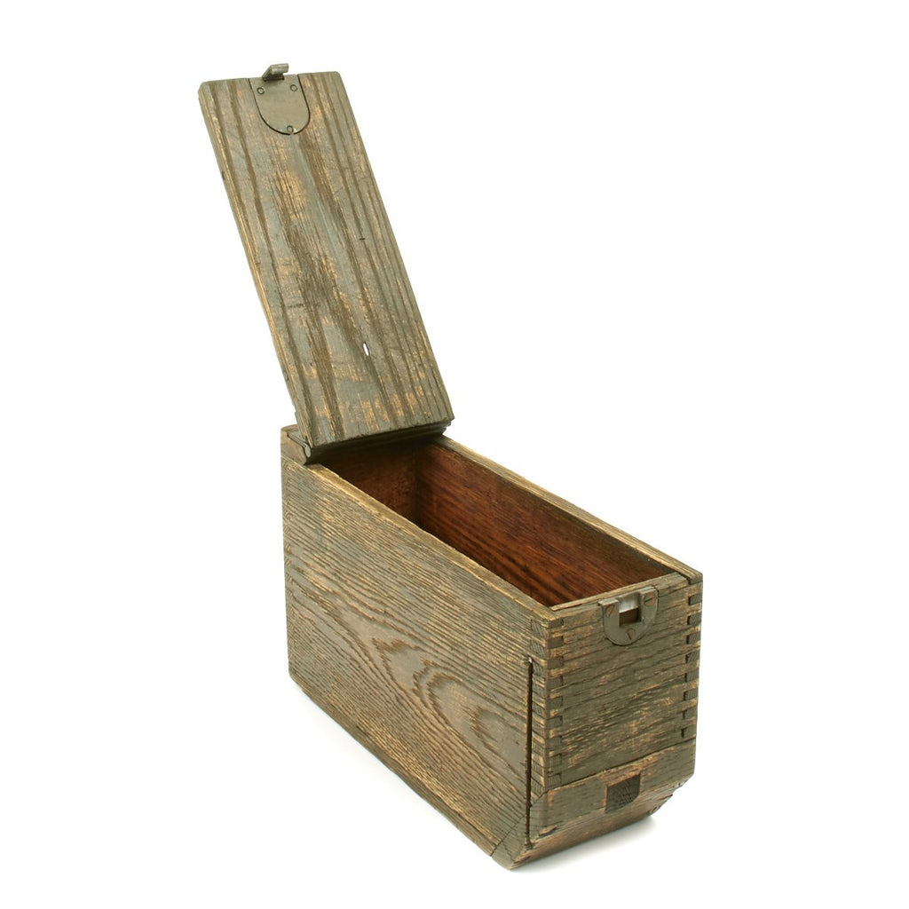 Original U.S. WWI WWII Browning M1917 MG Wood Ammunition Box Original Items