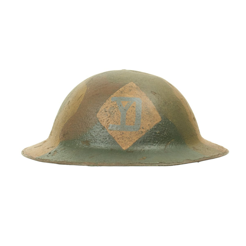 Original U.S. WWI M1917 Refurbished Doughboy Helmet of the 26th Infantry Yankee Division Original Items