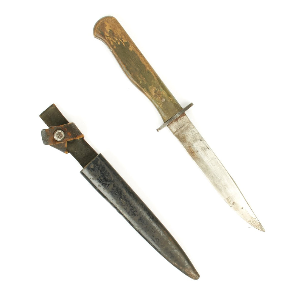 Original German WWI Fighting Trench Knife with Original Scabbard Original Items