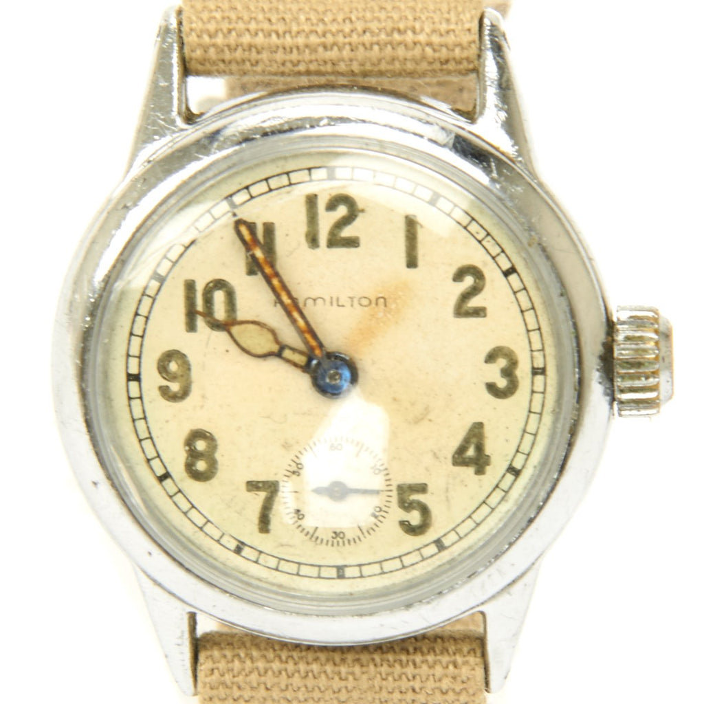 Original U.S. WWII Army Model 987A Wrist Watch by Hamilton - Officer Grade - Fully Functional Original Items