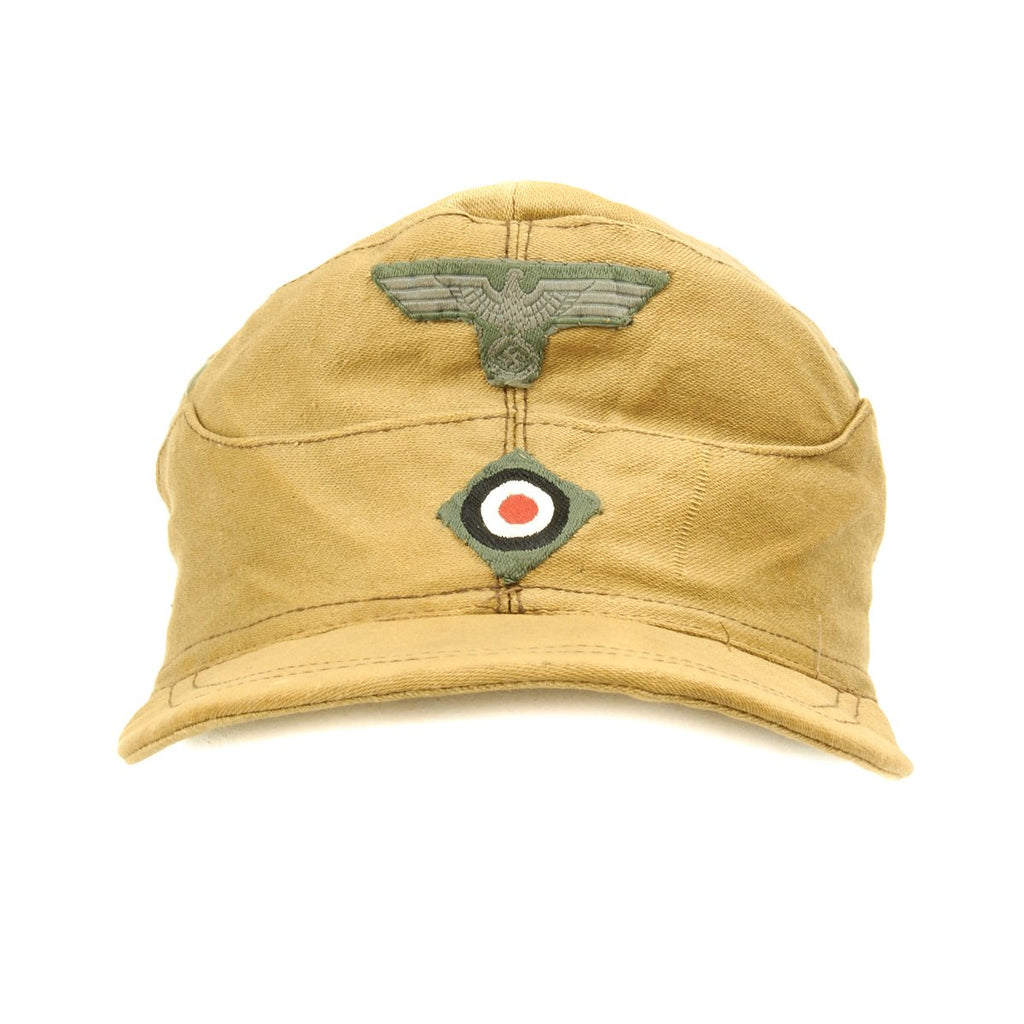 Original German WWII M43 Italian Made Tropical Field Cap - Tropeneinheitsfeldmütze M43 Original Items