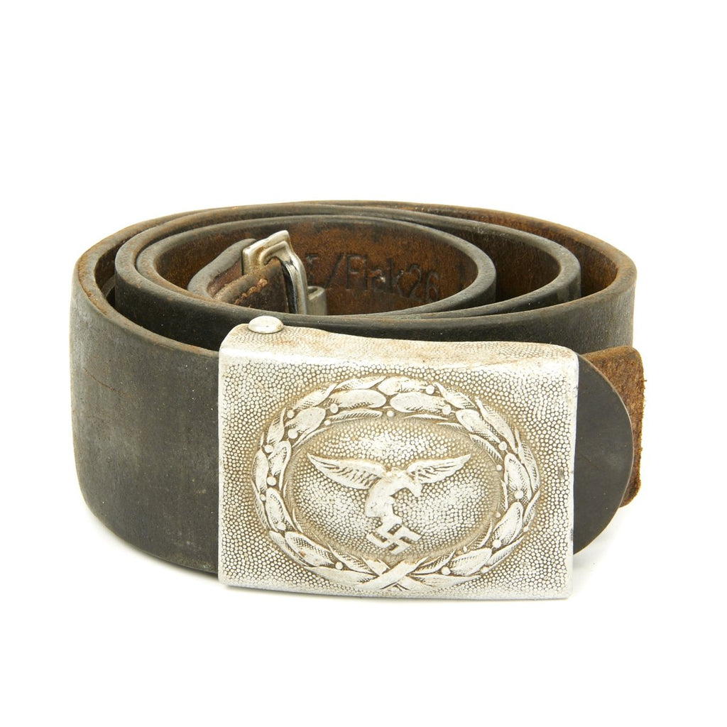 Original German WWII Luftwaffe Flak Regiment Belt with Aluminum Buckle - Dated 1936 Original Items