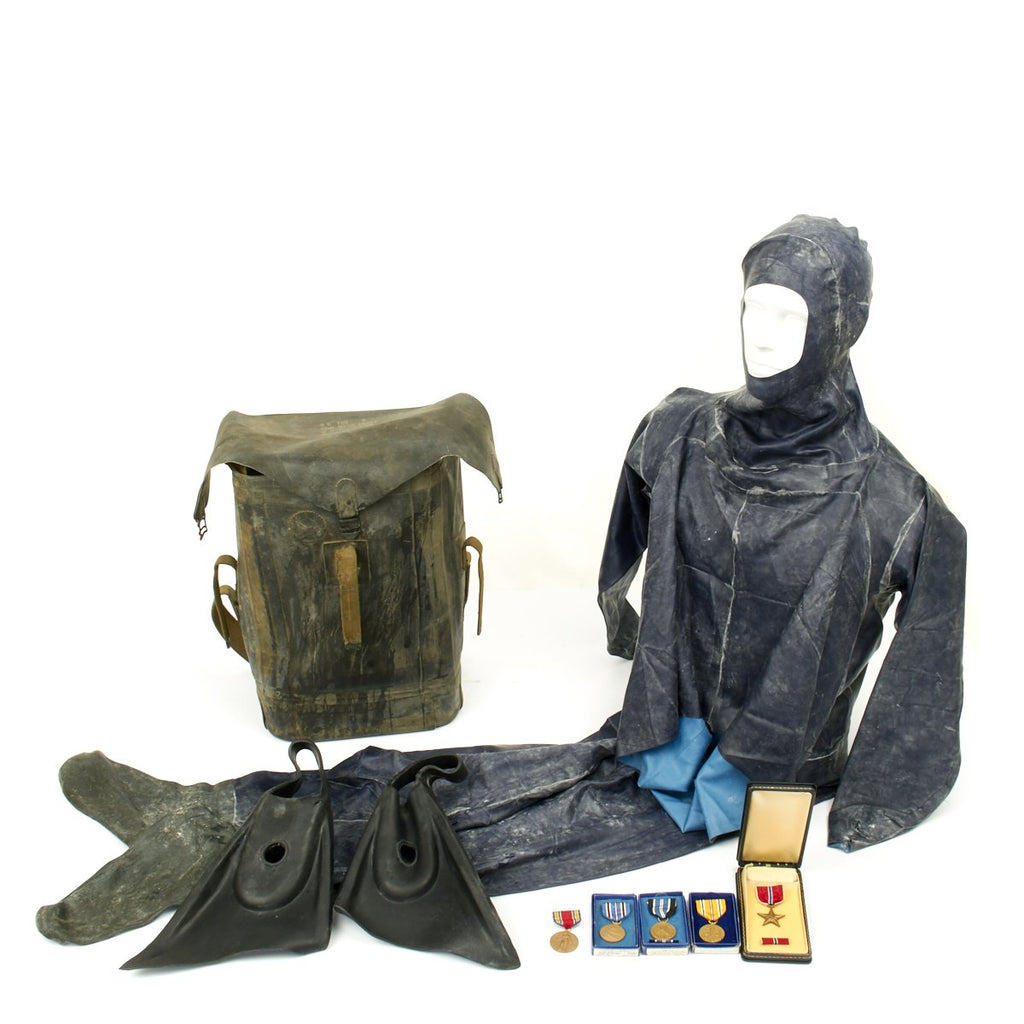 Original WWII Underwater Demolition Team 7 Named Frogman Grouping with Bronze Star Citation Original Items