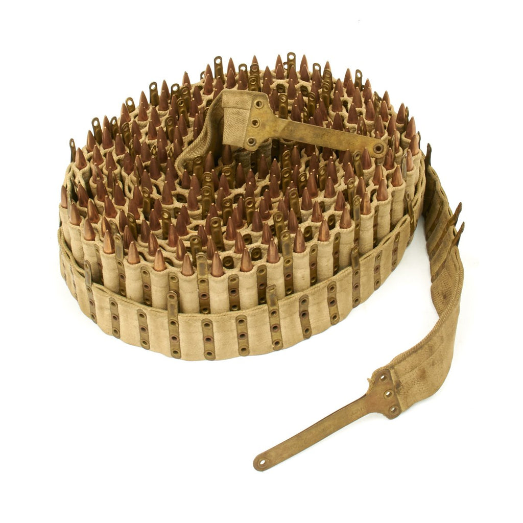 Original British WWII 1941 Dated Vickers Machine Gun 250 Rnd Cloth Ammunition Belt with Dummy Rounds Original Items