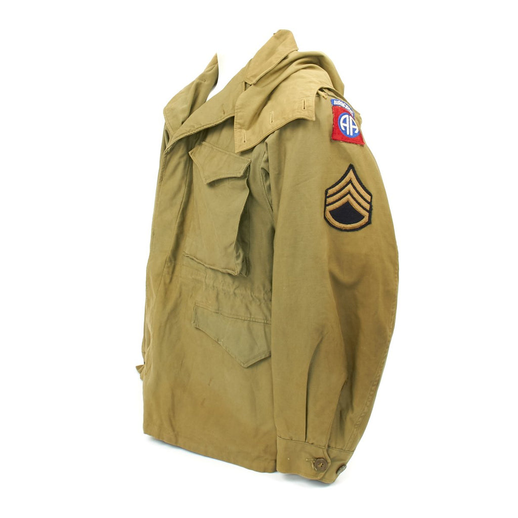 Original U.S. WWII 82nd Airborne Division M-1943 M43 Field Jacket with Hood Original Items