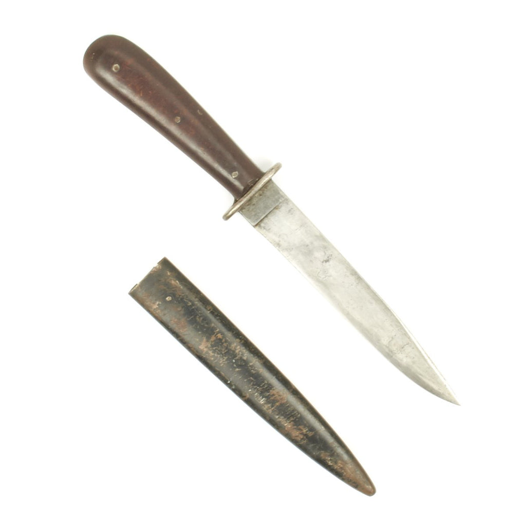 Original German WWII Trench Knife with Boot Scabbard by PUMA - Bakelite Handle Original Items
