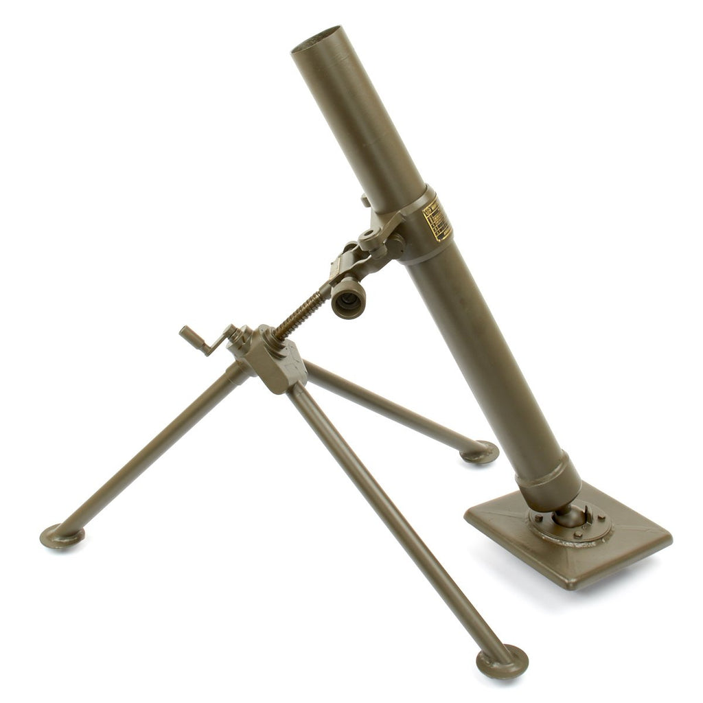Original U.S. WWII Style 60mm Display Mortar with Tripod and Baseplate Original Items