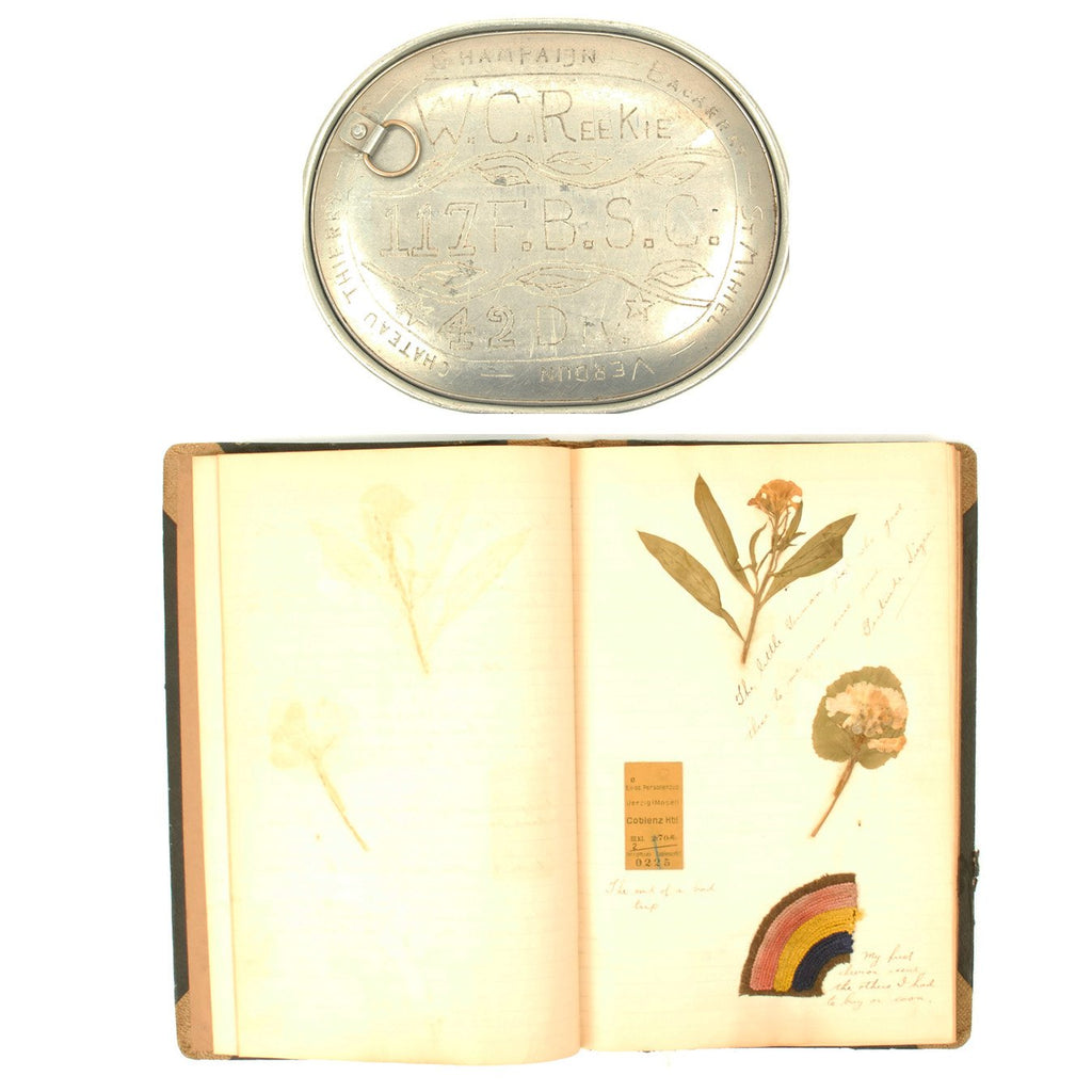 Original U.S. WWI POW Coblenz Prison Trench Art with Scrapbook - 42nd Infantry Division Original Items