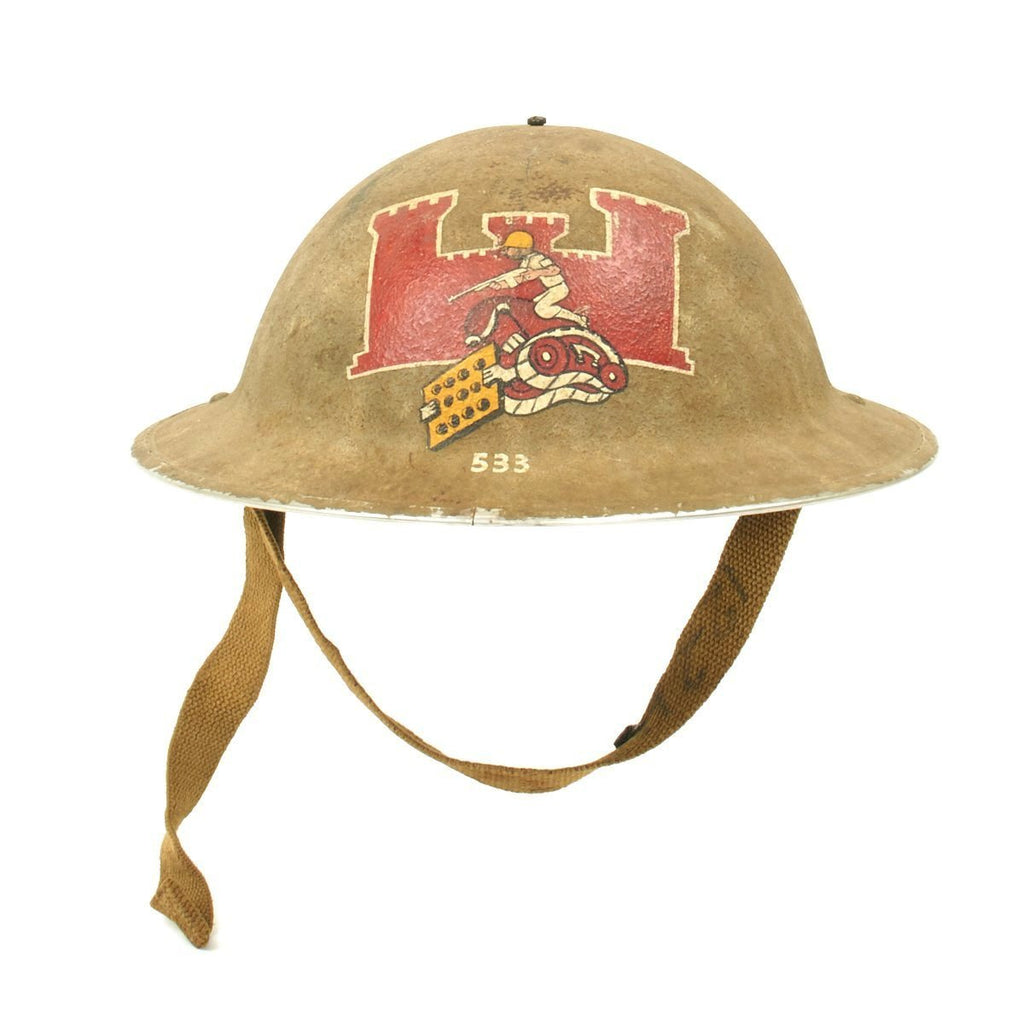 Original British WWII Brodie Helmet - 3rd U.S. Engineer Special Brigade Original Items