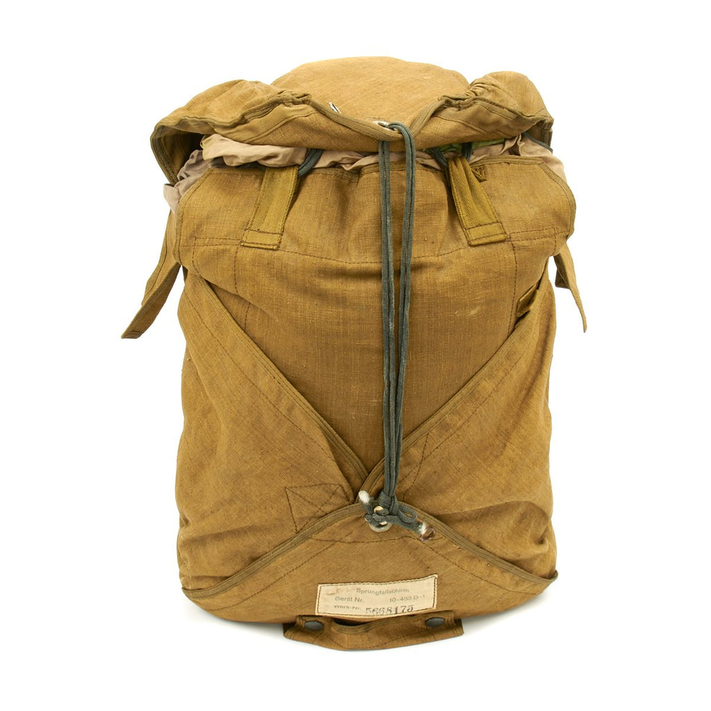 Original German WWII Luftwaffe Camouflage Fallschirmjager Paratrooper RZ20/36 Transitional Parachute with Bag Original Items