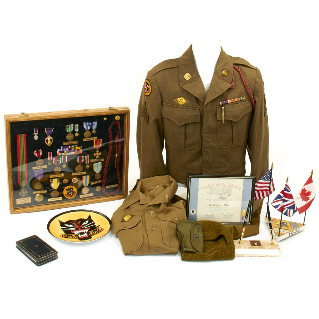 Original U.S. WWII 635th Tank Destroyer Battalion Omaha Beach Named Grouping Original Items