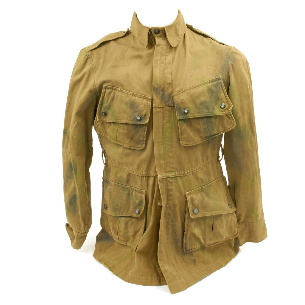 Original U.S. WWII Airborne M1942 Over Spray Camouflage Paratrooper Jacket - RARE Original Items