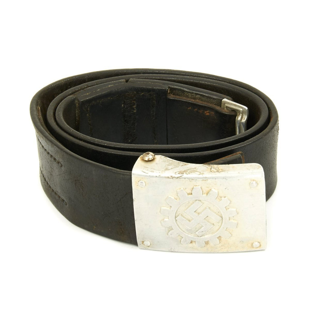 Original German WWII DAF Belt with Aluminum Buckle by F. W. Assmann & Söhne Original Items